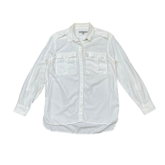 Allsaints Millie Military Button Up Shirt Women's S Minimalist Casual - Picture 1 of 10